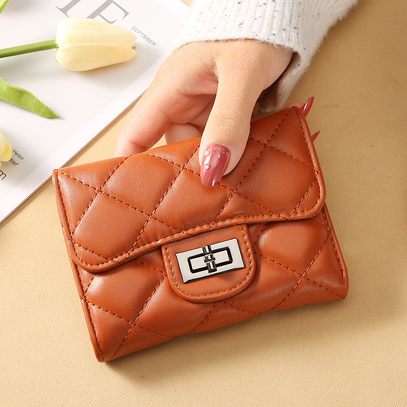 Designer Bag Wallet Quilted Wallet Women's Short Clutch New Korean Version Versatile Luxury Bag Large Capacity Coin Card Holder Free Shipping