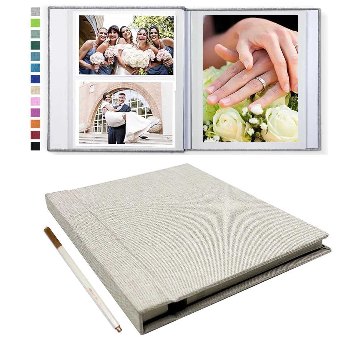 1 Photo Album Self-Adhesive Scrapbook Suitable for 2x3 4x6 Photo Album DIY Linen Cover Album 15 Pages 30 Blank Pages Suitable Z250729
