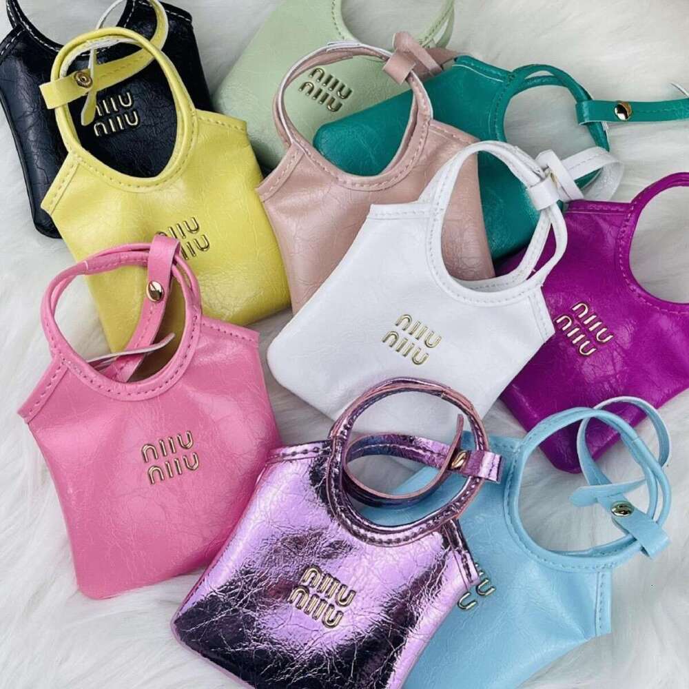 Creative Niche Hanging Decoration Mini Bucket Bag Pendant Stone Pattern Miu Classic Japanese Korean Style