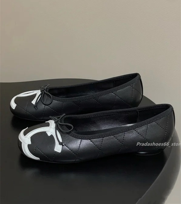 Top quality Round toe Mary Jane quilted shoes Ballet flats Women's flat loafers dress shoes Real leather Luxury designer shoe womens Factory footwear cha