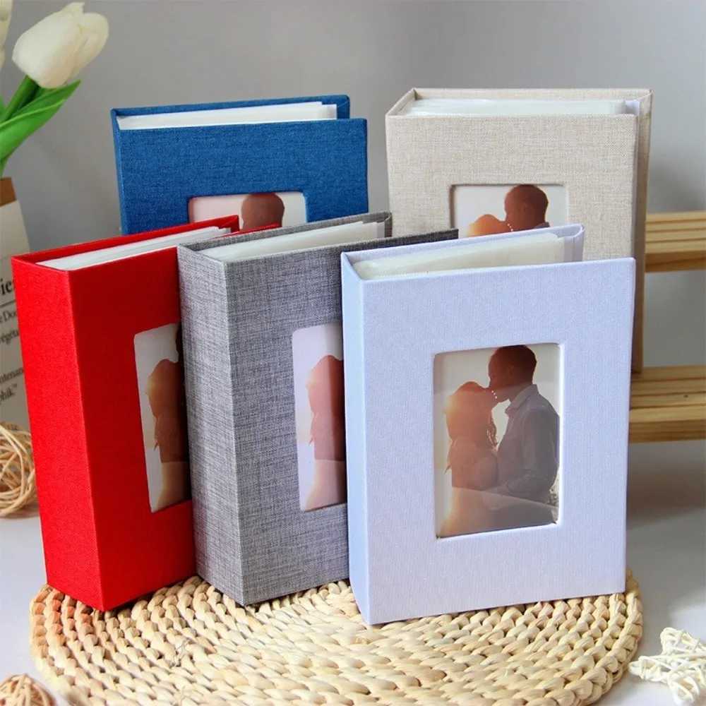 New 100 Pockets Photo Album 4x6 Photos Linen Cover Small Scrapbook Album DIY Writable Slip-in Picture Albums Children Growth Z250729