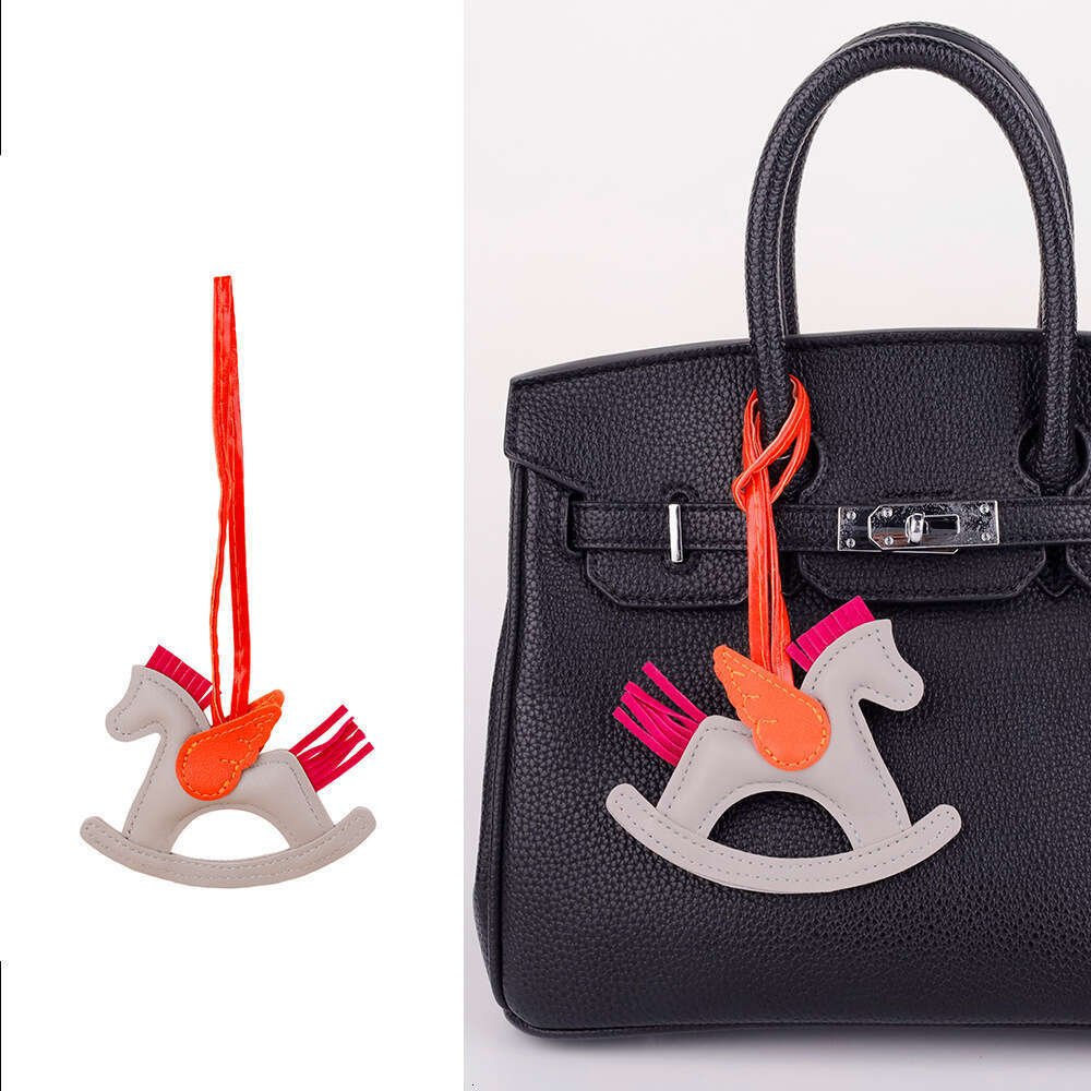 Childlike Series Handmade Patchwork Rare Leather Rocking Horse Little Pegasus Car Hanging Ornament Bag Pendant