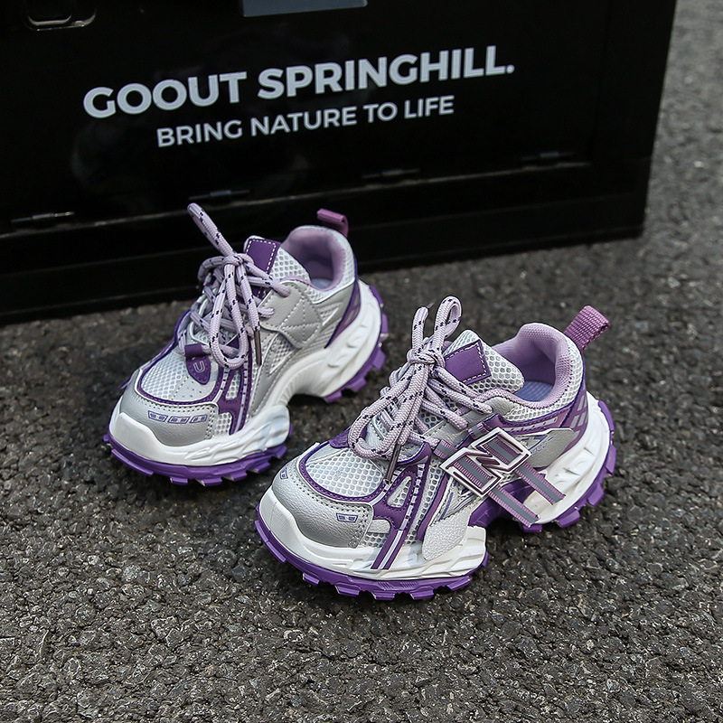 Spring 2025 New Children's Sports Shoes, suitable for medium and older children Breathable running shoes for boys trendy Korean-style chunky shoe