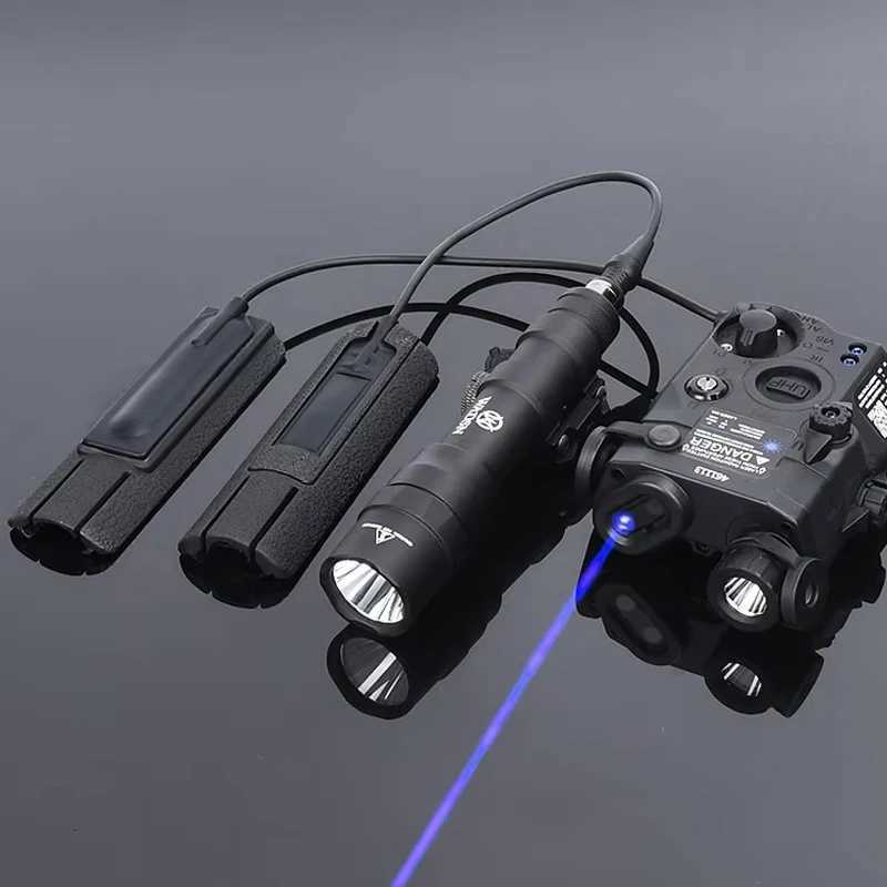 Tactical PEQ M600DF Set Red Green Blue IR Light peq15 LA5C Flashlight 1400 lumens White Light Metal Tail Card Slot Fits 20mm Rail XJ250728