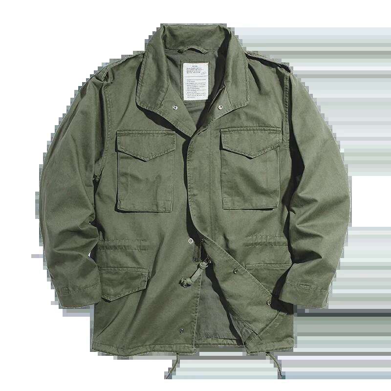 Designer Clothing 2025 Maden Military M65 Field Jackets For Men's Green Vintage Army Jacket Casual Windbreaker Solid Lapel Collar With Pockets Ov