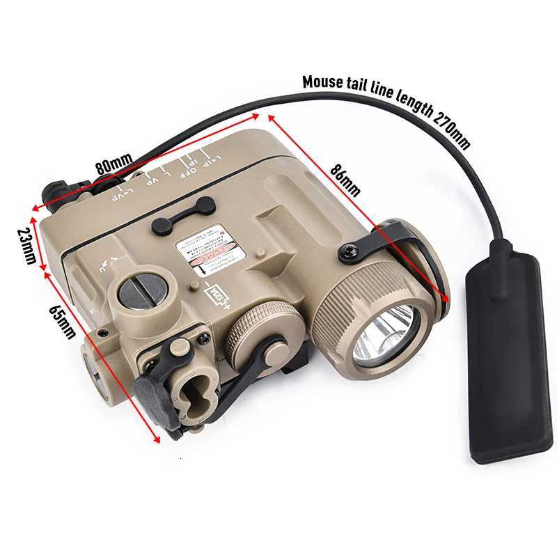 Tactical DBAL-D2 Flashlight Red Green IR Laser LED White Hunting Light with Control Switch DBAL Battery Box Airsoft AccessoriesXJ250728