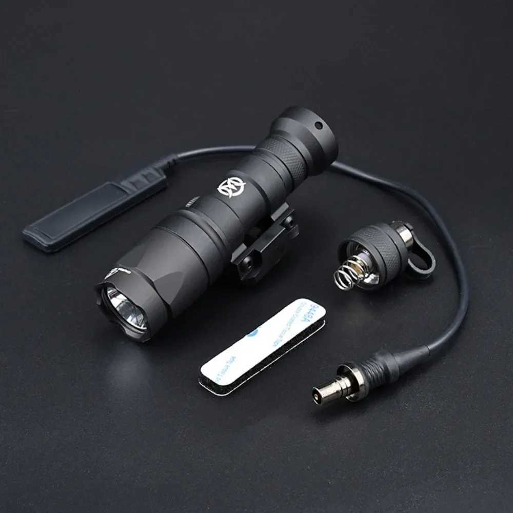 300A Weapon Gun Light Scout Tactical LED Flashlight Dual Function Pressure Switch Hunting Spotlight Fit 20mm Rail R250728