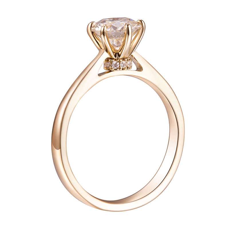 Custom 1 Ct D VVS IGI Certified 18K Gold Solitaire Engagement Lab Grown Diamond Rings