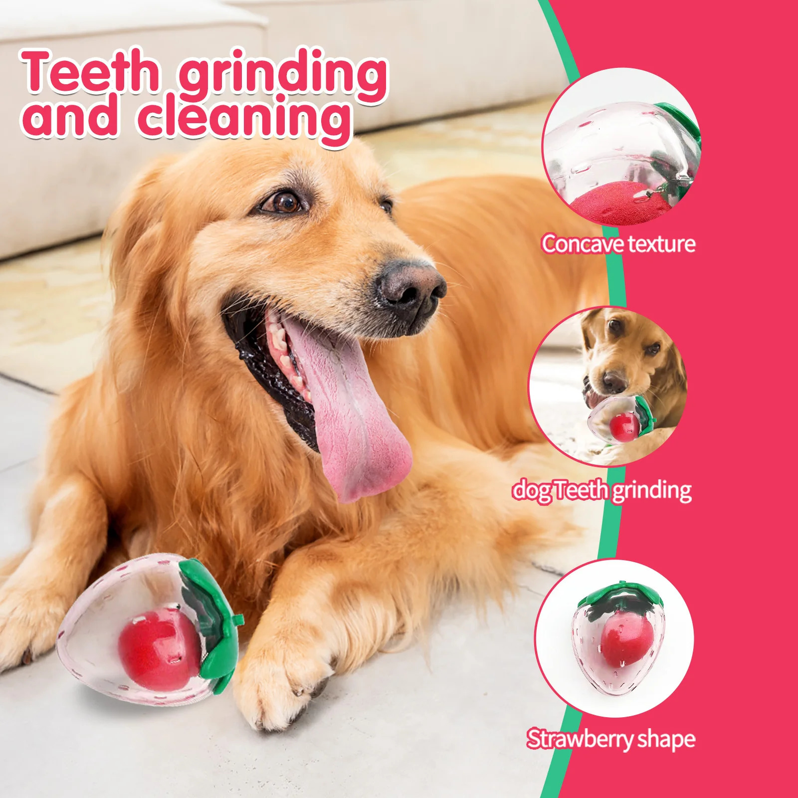 Cute rubber strawberry toy that makes squeaking sounds when squeezed by pet dogs suitable for small and mediumsized dogs 250729