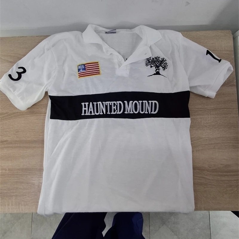 Haunted Mound Classics Y2K T Shirts Womens Rock Embroidery Loose Shirt Round Neck Short Sleeve Harajuku Hip Hop Polo Shirt Tops 250728