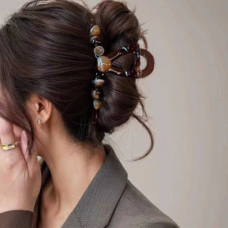 Elegant Pearls Large Cross Hair Claw for Women Girls Sweet Hair Ornament Claw Clip Hair Clip Hairpin Fashion Hair Accessories Z250729