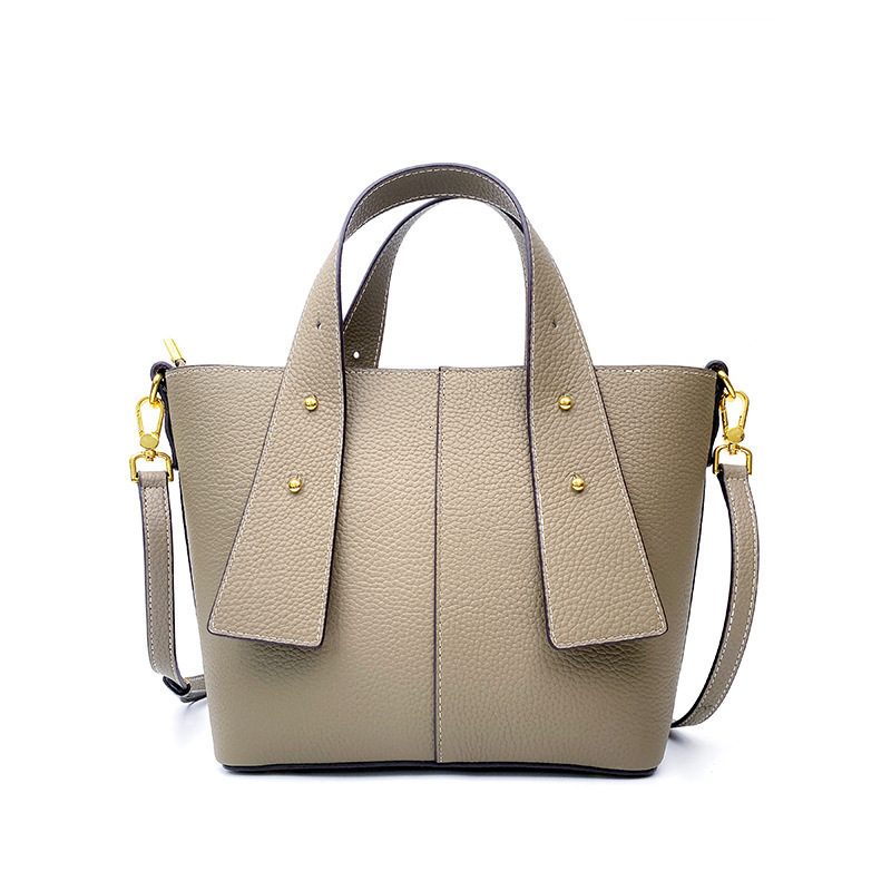 DHAL Genuine Leather Women's 2025 New Trendy Large Capacity Handbag Fashion Versatile Tote High-End Feel Single Shoulder Crossbody Bag