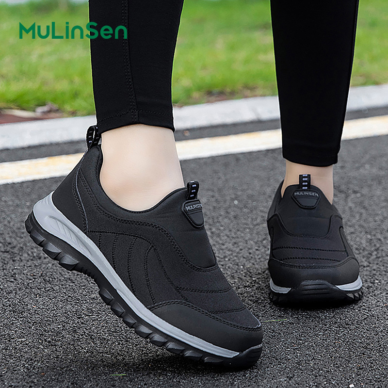 Mulinsen women's shoes, four seasons single shoes, casual shoes, soft sole breathable mesh shoes, slip-on shoes for moms, sports shoes