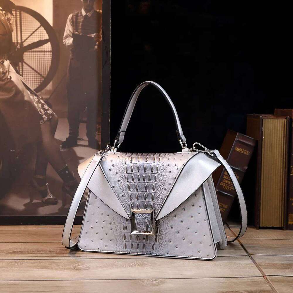 Designer Brand New Cowhide High Quality Crocodile Print Handbag Women's Fashion Single Shoulder Crossbody Bag Hot Sale