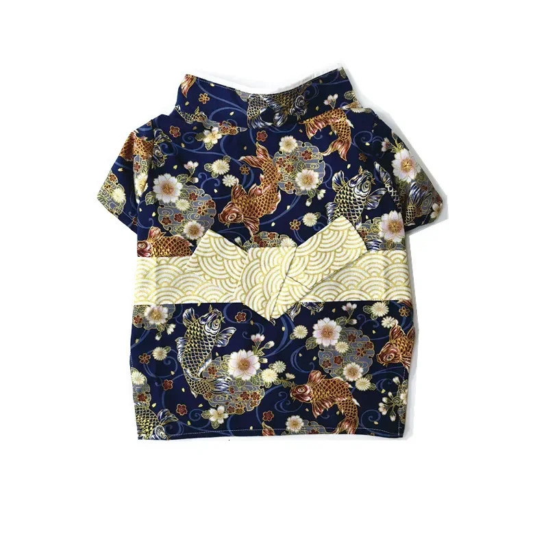 Japanese Style Pure Cotton Pet Kimono Small and Medium Dog Clothes Corgi Shiba Inu Puppy Costume Cat Dogs Accessories 250729