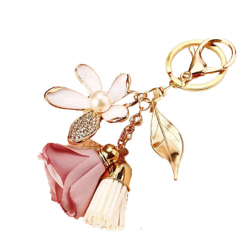 Girly Heart Flower Car for Women Metal Bag Pendant Keychain Creative Gift