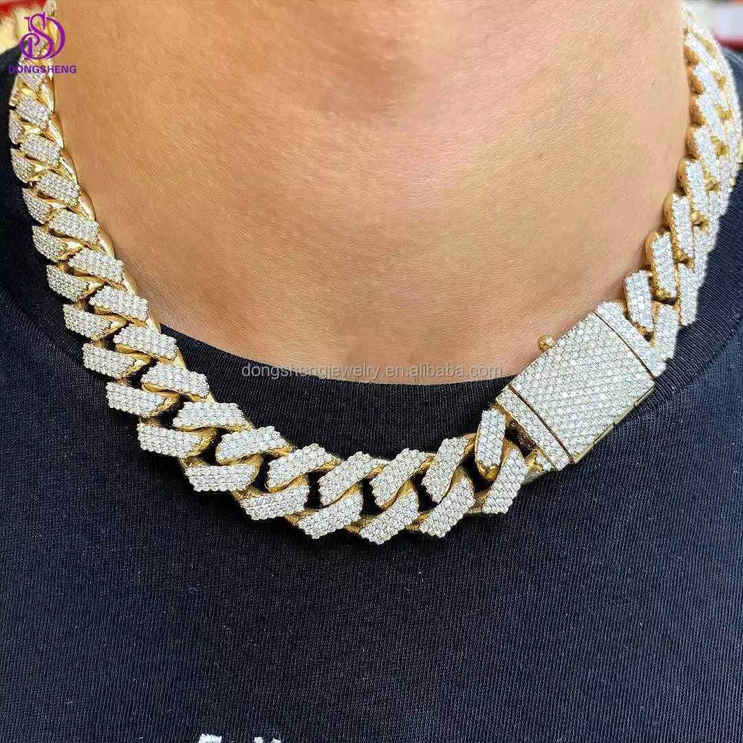 Factory Direct Sales China Factory Price 20Mm Moissanite Baguette Cuban Link Chain