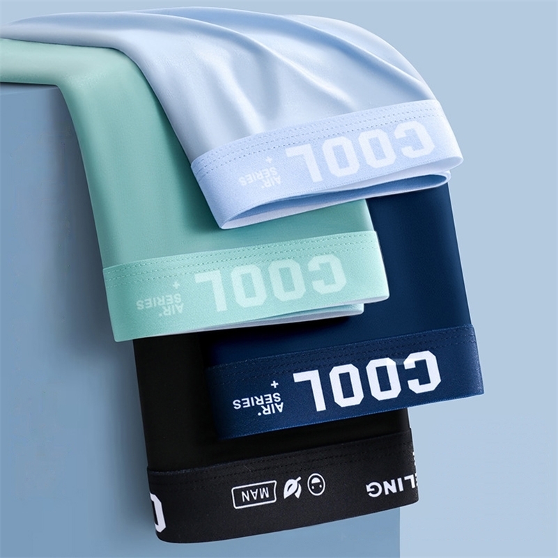 4Pcs Boxer Shorts Mens Underwear Ice Silk Underpants Sexy Panties 3A Antibacterial Breathable Elastic Lingerie Plus Size L6XL y250725