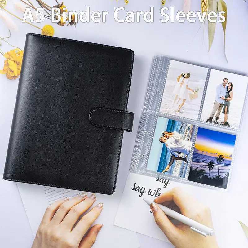 5 Kpop Photocard Binder with 25 pages 4-Pocket Card Collector Album with 200 Card Slots PU Leather Cover Organizing Cards Z250729