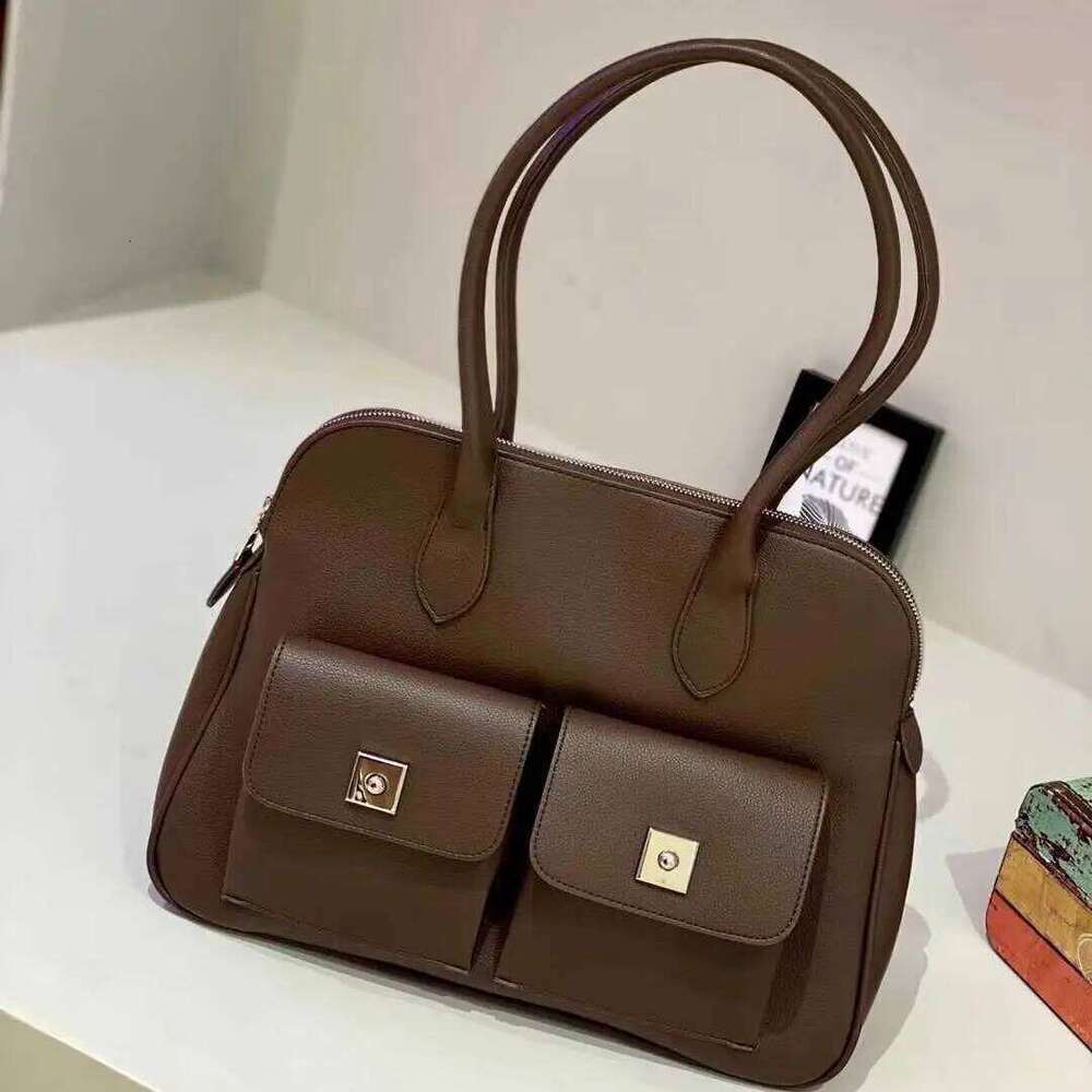 2024 Retro Large Capacity Tote Classic Versatile Commuter Shoulder Top Handle Handbag Women's Bag for Storage