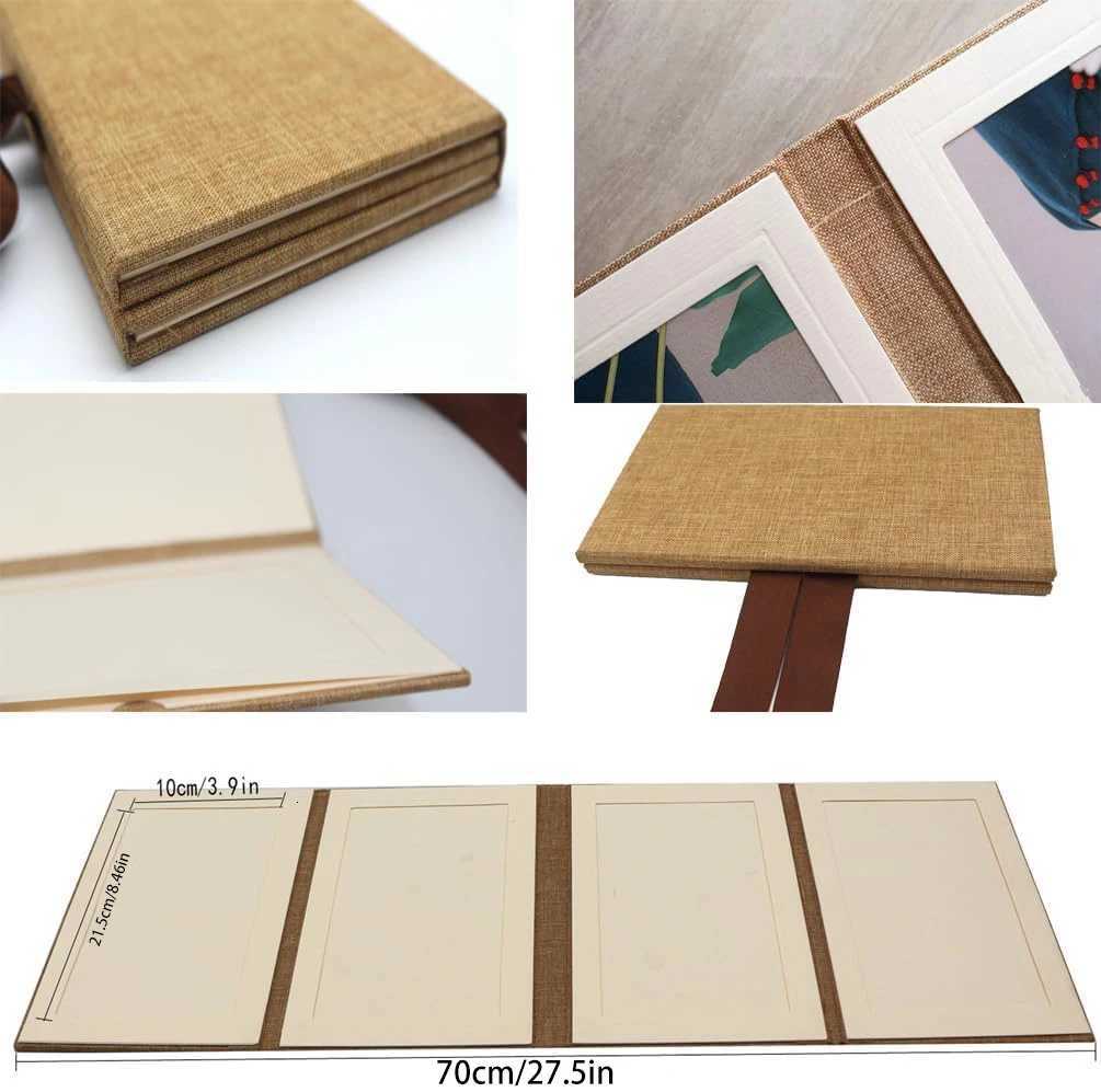 Retro Spiral Photo Album 4-Page Pasted Personalized Family Album Mini Baby Photo Album Linen Cover Wedding Family Z250729