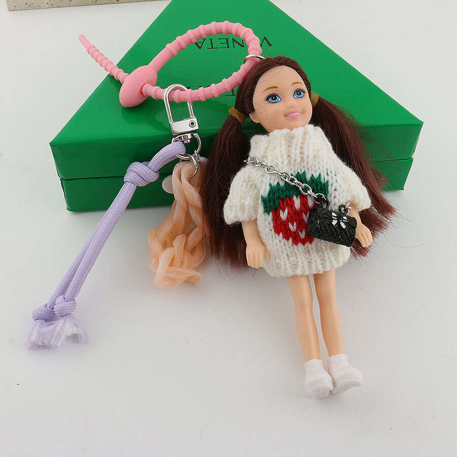 Cute Style Knitted Doll Bag Cartoon Car Keychain Backpack Pendant Couple Gift