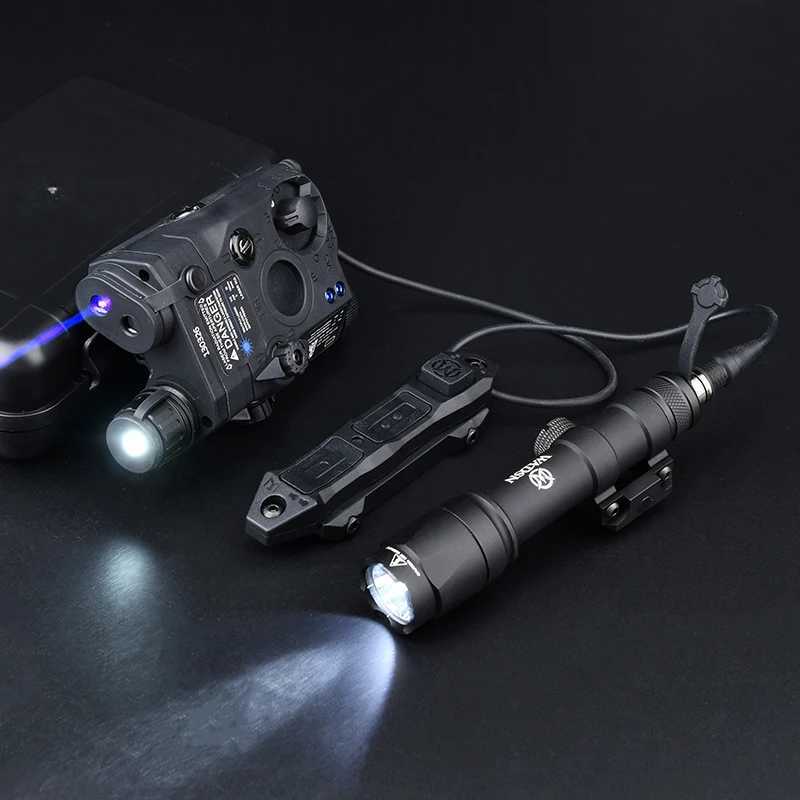 15 Red Green Blue Aiming Laser LED White Light Hunting Metal Flashlight With Dual Function Pressure Switch Set Fits 20MM Rail XJ250728