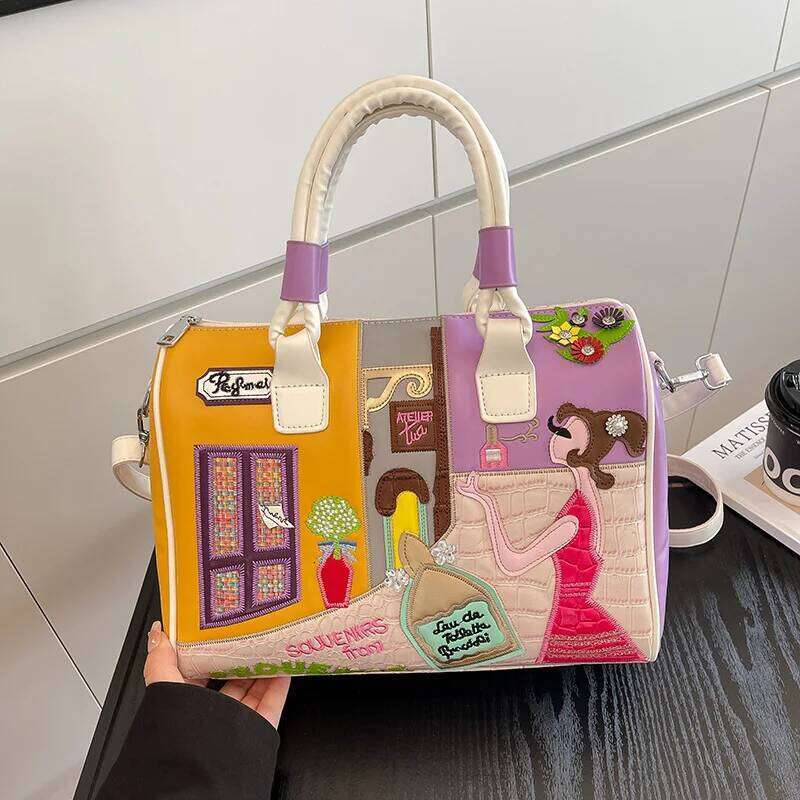 Fashion PU Leather Handbags Shoulder Large Capacity Ladies Zipper Messenger Bags for Women Casual Boston Crossbody Bag