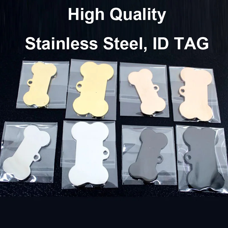 Wholesale 20Pcs Stainless Steel Bone Identity Card Personalized Dog ID Tags Pet Supplies Customized Laser Cat Puppy Pet ID Tags 250729