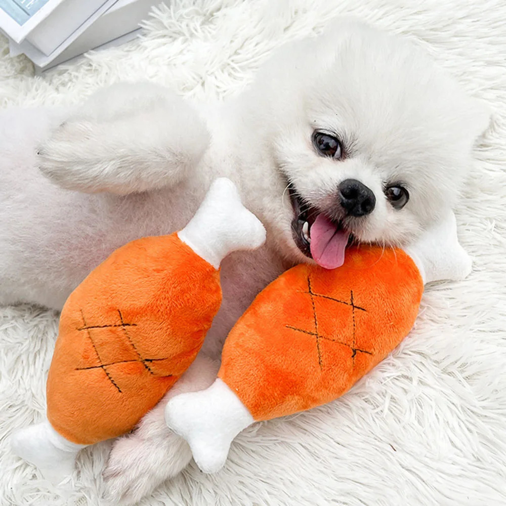 Plush Chicken Leg Dog Chew Toy Soft Durable Pet Chewing for Small Medium Dogs Puppy Teething Play Supplies 250729