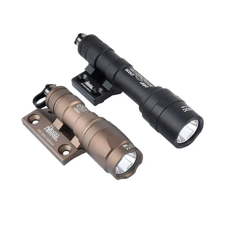 Tactical SF M300 M600 Flashlight White LED Hunting Airsoft Scout Light Metal Offset Base Fit Mlok Keymod Rail Accessory XJ250728