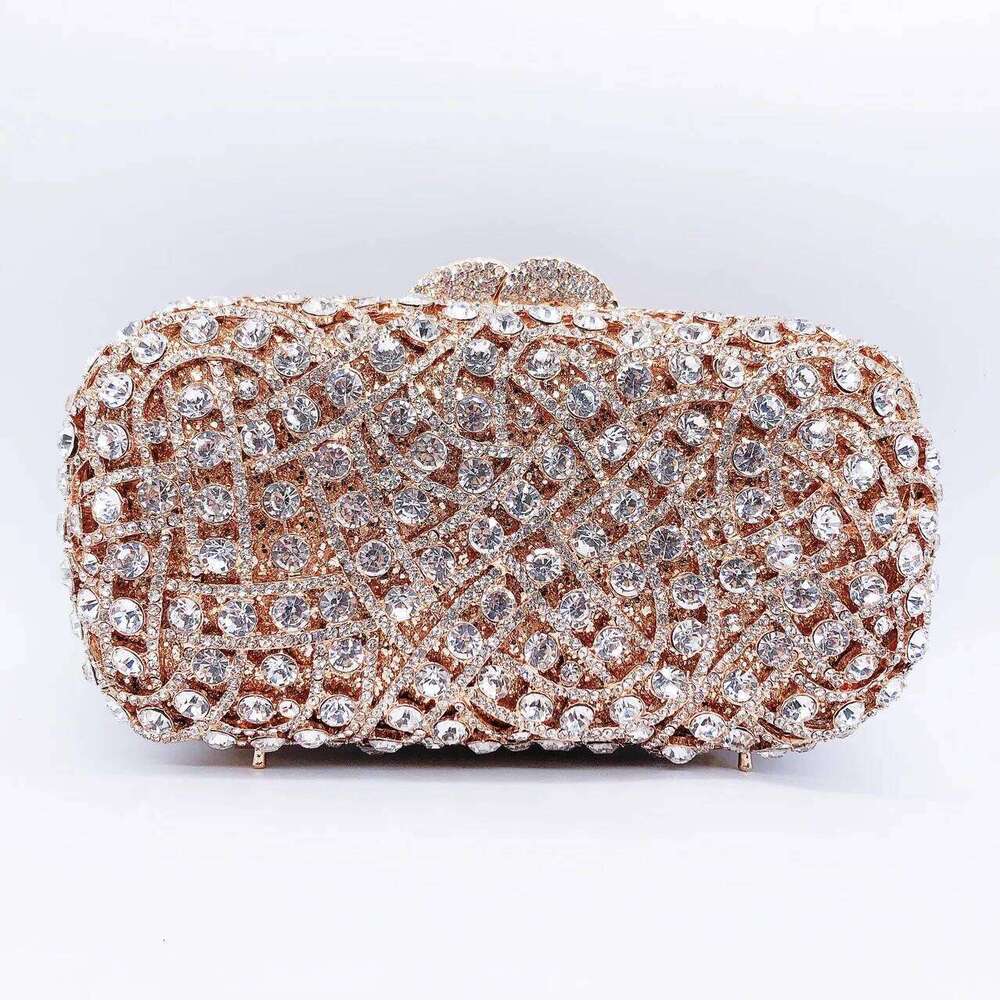 Women Hollow Out Dia Evening Wedding Party Banquet Crystal Clutch Rhinestone Dress Bag Designer Handbags