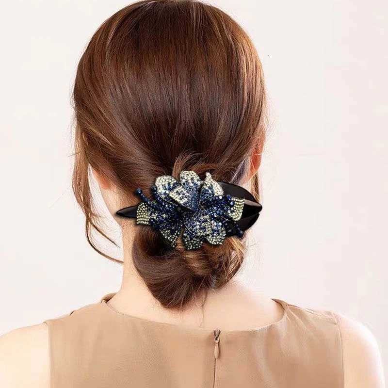 Double Flower Rhinestone Duckbill Hair Claws Clips Hairpins For Girls Women Fashion Hair Grip Barrettes Ponytail Hair Accessories Z250729