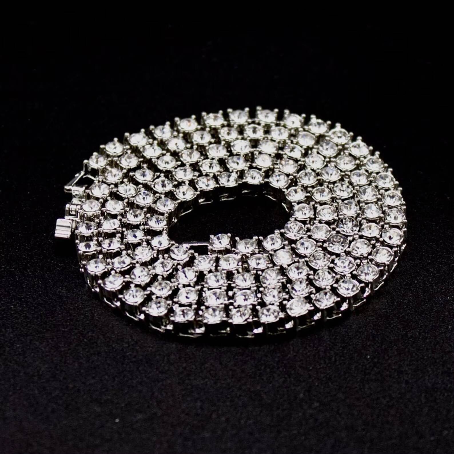 High Quality 18K White Gold Tennis Chain VVS Moissanite Diamond Solid Gold Link Mens Necklaces for Gift Engagement Fine Jewelry