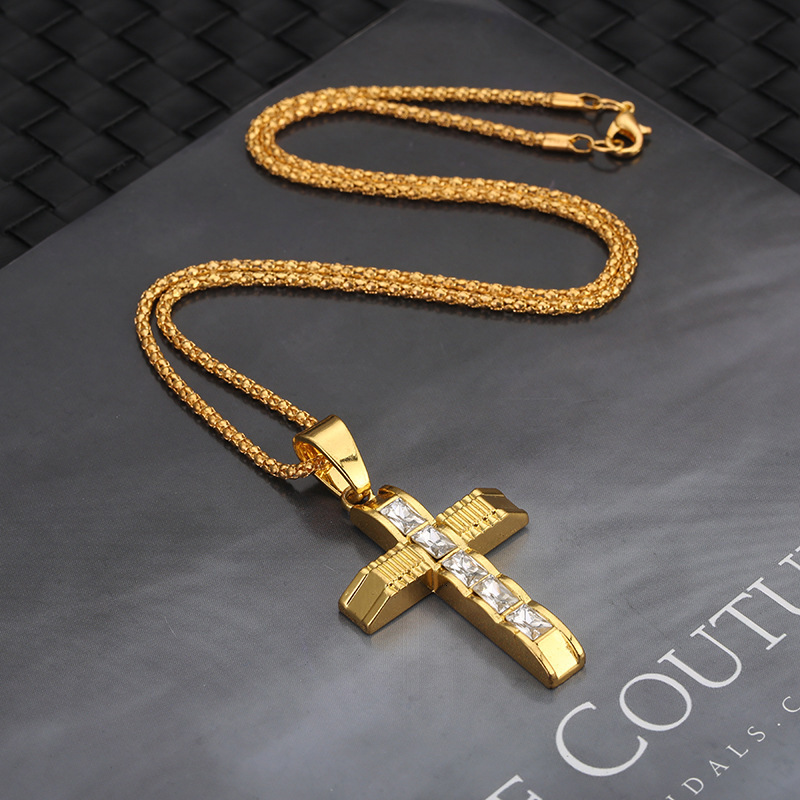 Men's Cross Pendant Clothing Accessories Pattern Alloy Necklace