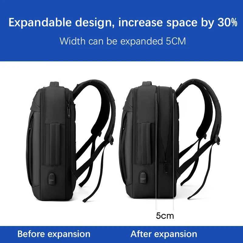 17 Inch Business Laptop Backpack Waterproof Notebook For Men School Book Bag Expandable Multifunction USB Charging Man Backpacks S250728