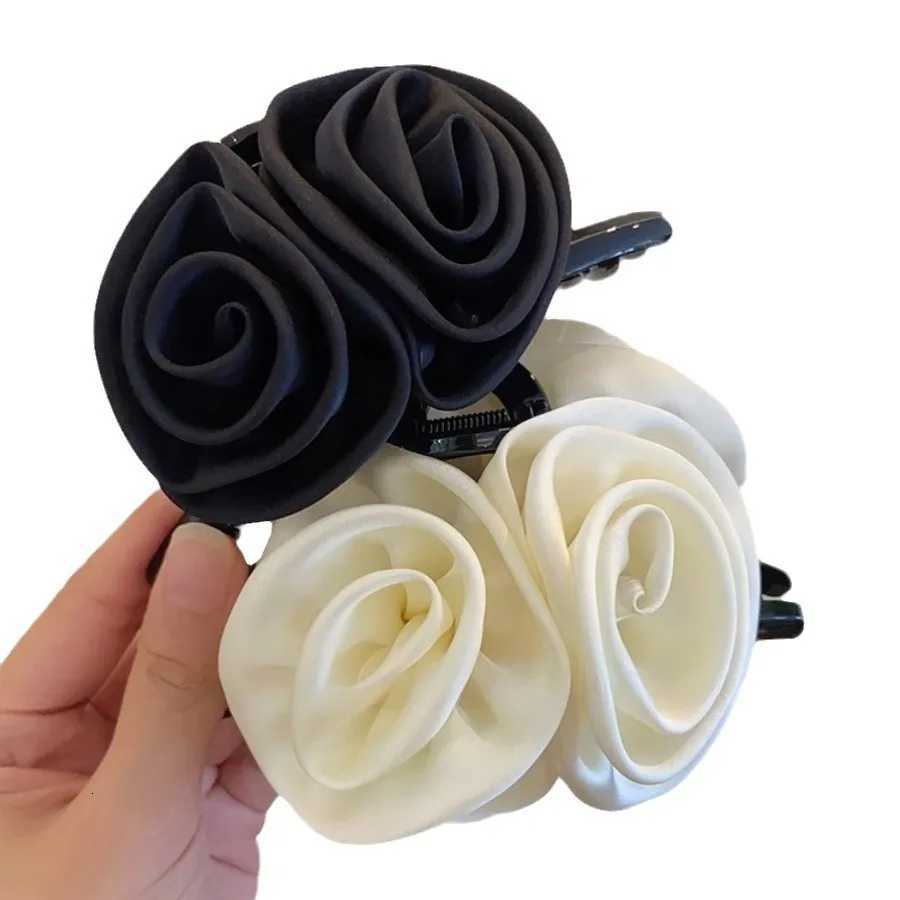 13cm Rose Flower Large Hair Claw Women Elegant Finishing Hair Accessories Hair Clips Z250729