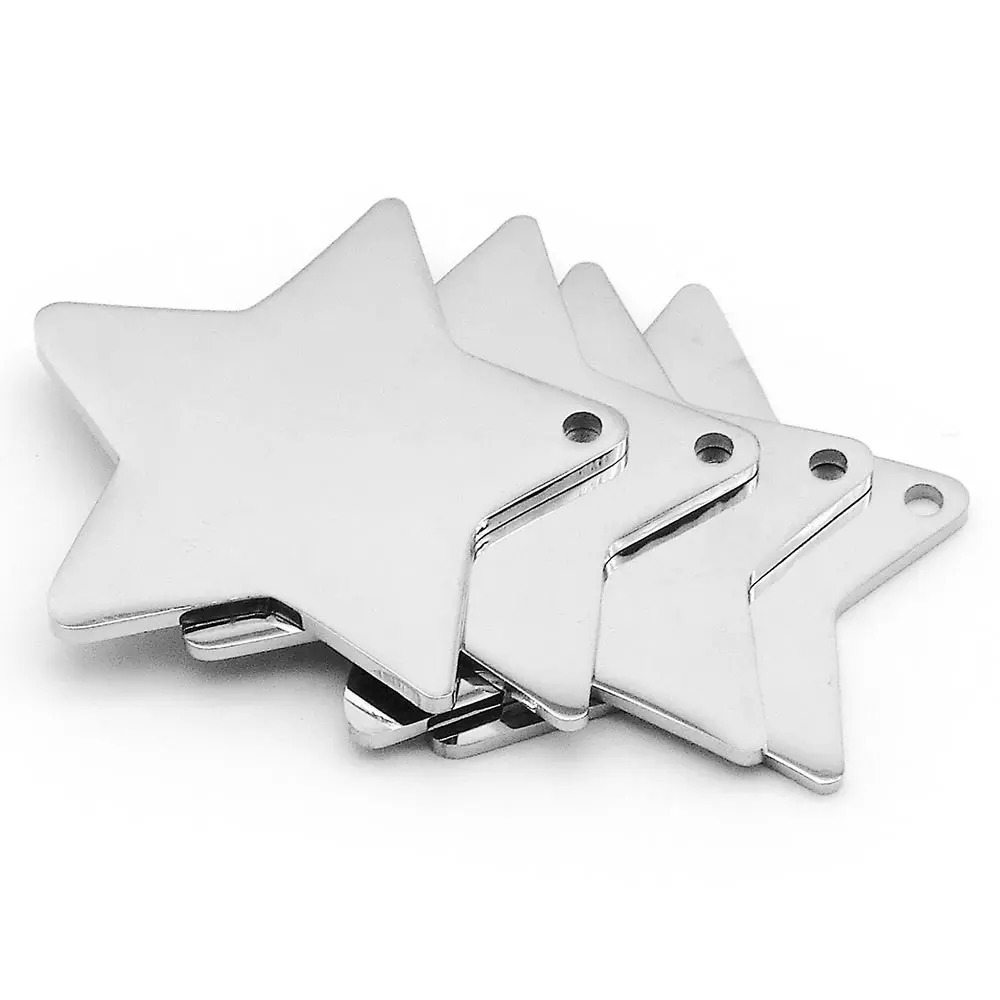 Wholesale 20Pcs Stainless Steel Star ID Tag Personalized Dog ID Tags For Man Customized Laser Cat Puppy Blank Pet ID Tags 250729