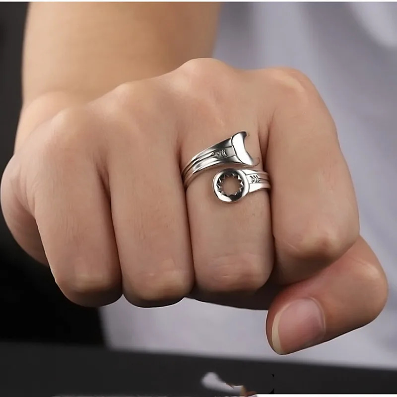 Adjustable Wrench Ring Vintage Men Punk Ring 250729