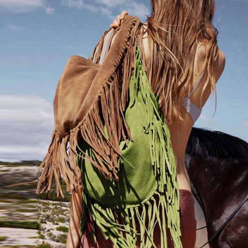 Women's Bags Designer Women's Bags Designer Bohemian Oversize Half Moon Bags For Women Designer Handbags Purses New In Faux Suede Tassel Sli