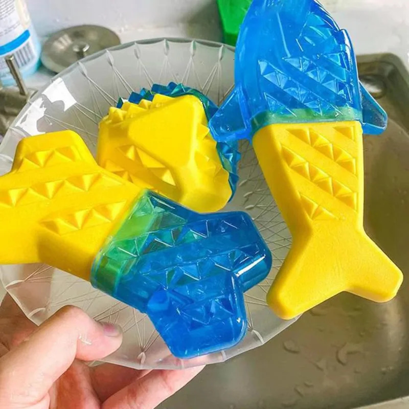 Summer Cooling Dog Toys Pet Toy Molar Bone Filled with Water Frozen BiteResistant Supplies 250729
