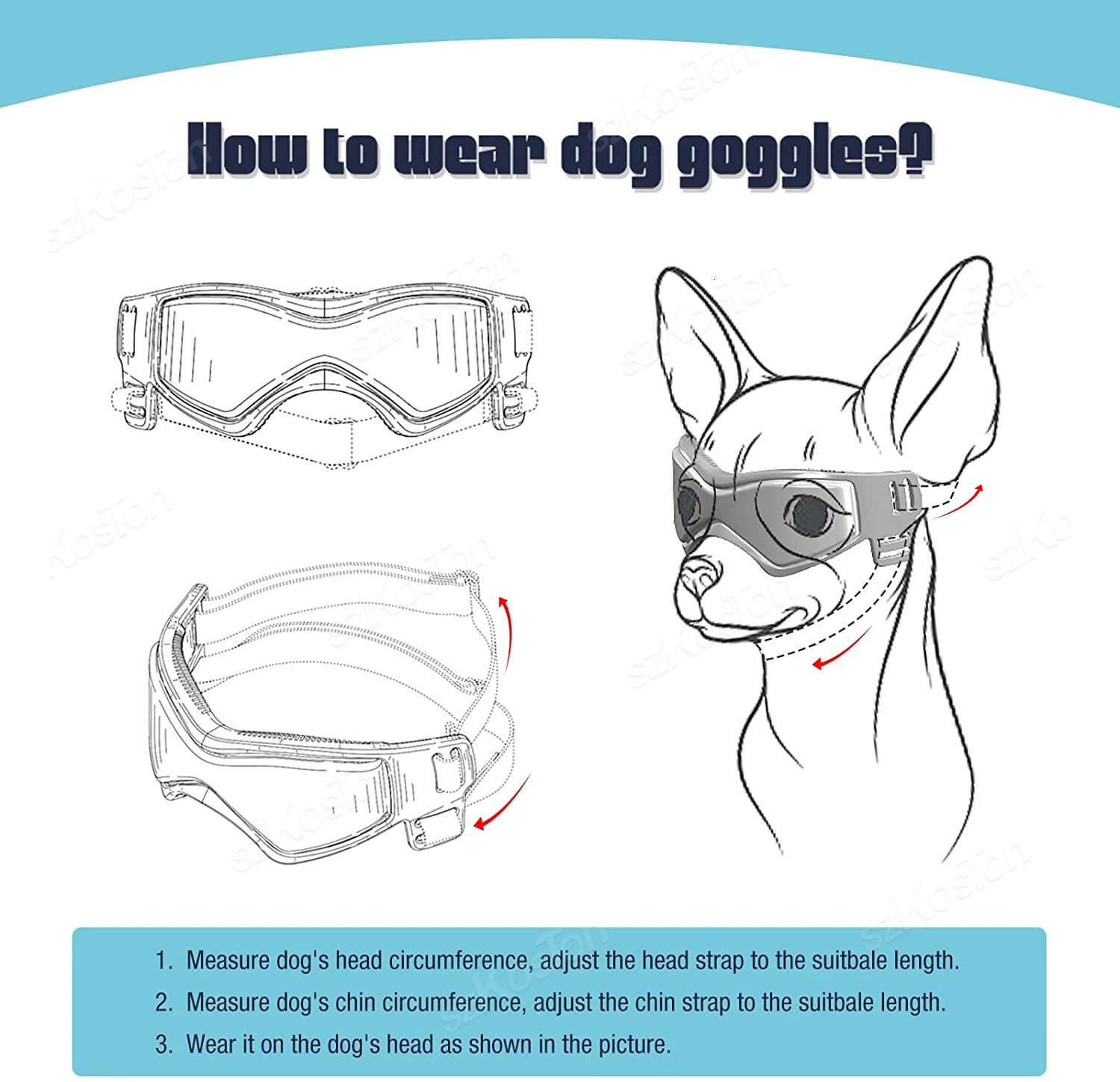 Dog Goggles Medium Small Breed Sunglasses for Adjustable UV Protection Eyewear Dogs Outdoor Riding Driving 250729