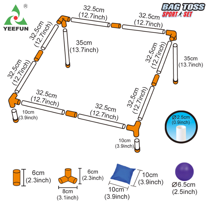 Multi-Fun Children's Sandbag Throw Activity Set & Soft Landing Pad
