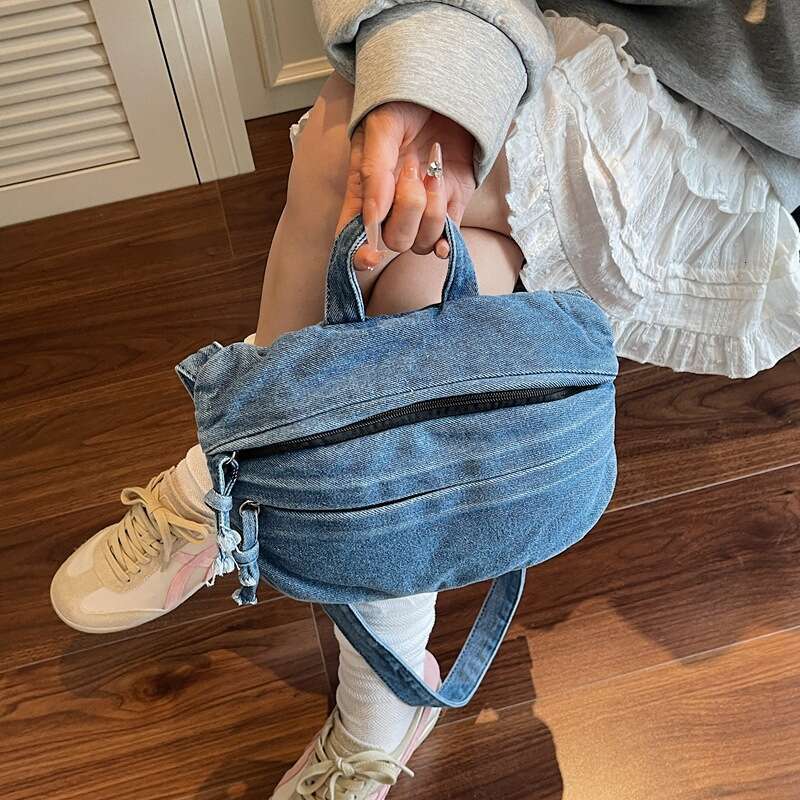 Denim Small for Women, Artistic Design, Handheld Lightweight Versatile Stylish Single Shoulder Crossbody Bag