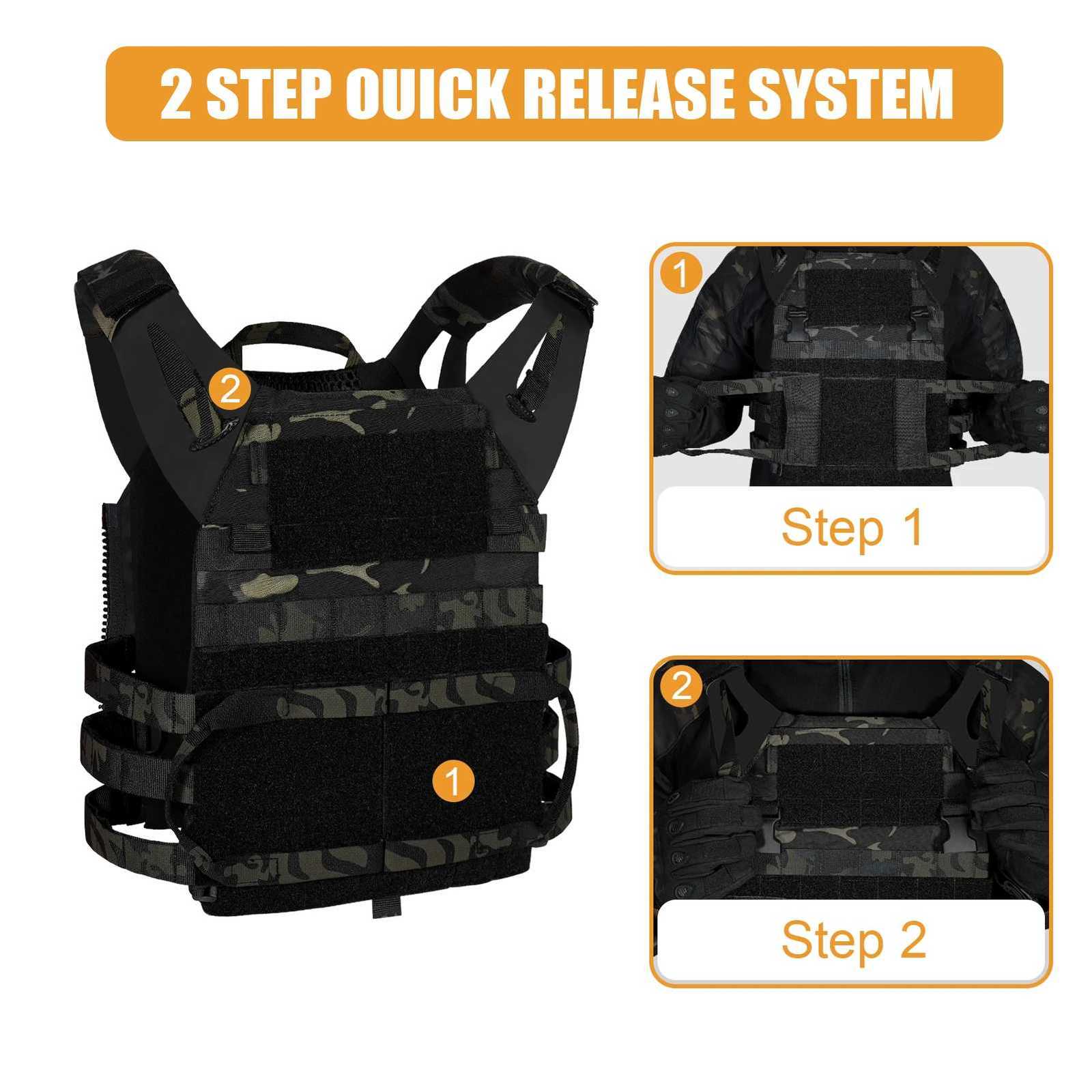 KRYDEX 500D Tactical Vest Plate Carrier MOLLE Front Flap Panel Combat Hunting Outdoor Ranger Green Black Vest Z250728