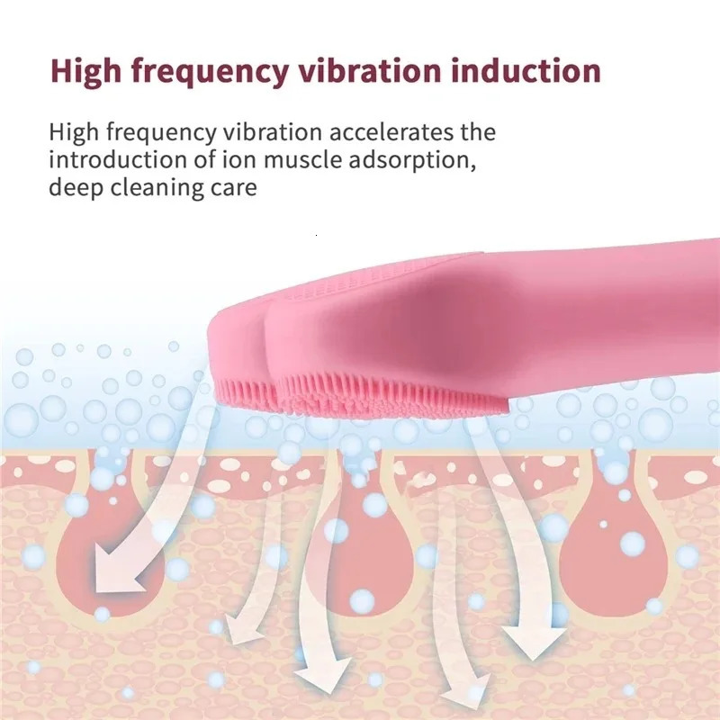 USB Rechargeable Blackhead r Pore Clean Face Wash Skin Electric Facial Silicone Cleansing Brush Vibration Sonic Massager 250726