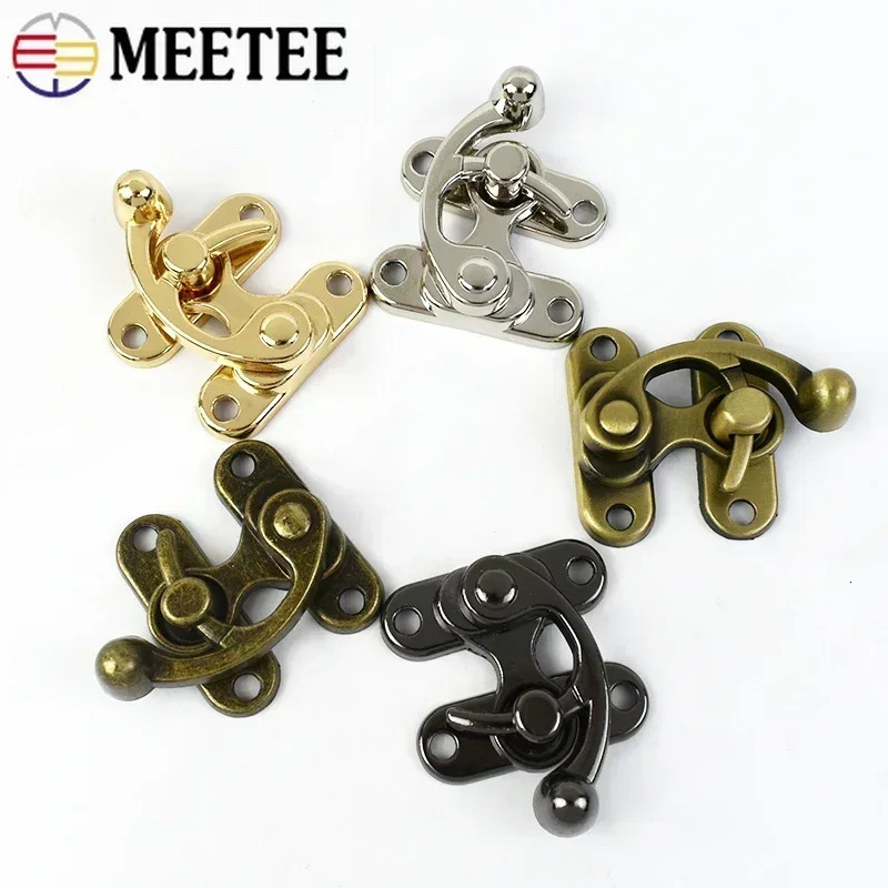 1-5Pcs 45X37mm Metal Bag Buckles Handbag PadLock Hasp Clasp Luggage Replacement Lock Jewelry Box Screws Toggle Accessories 250723
