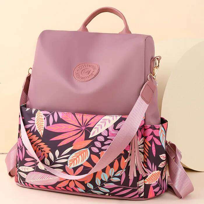 New Large Capacity Simple Style Women Leisure Travel Anti-Theft Backpack Waterproof Fabric Female Shoulder Bag