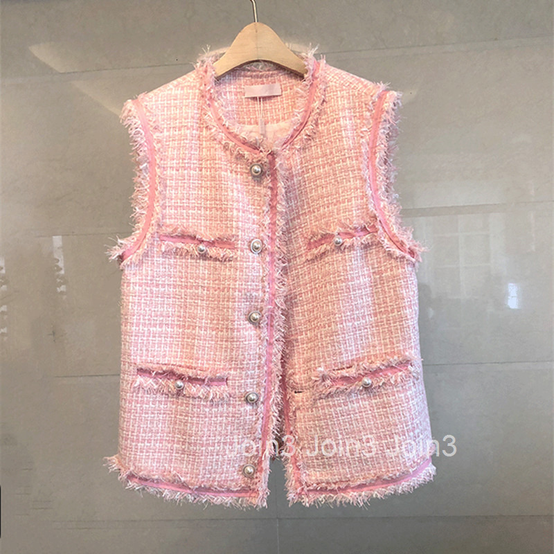 Autumn and Winter New Fashion Coarse Flower Woolen Cloth Vest with Sweetheart Coat for Womens Loose Tassels