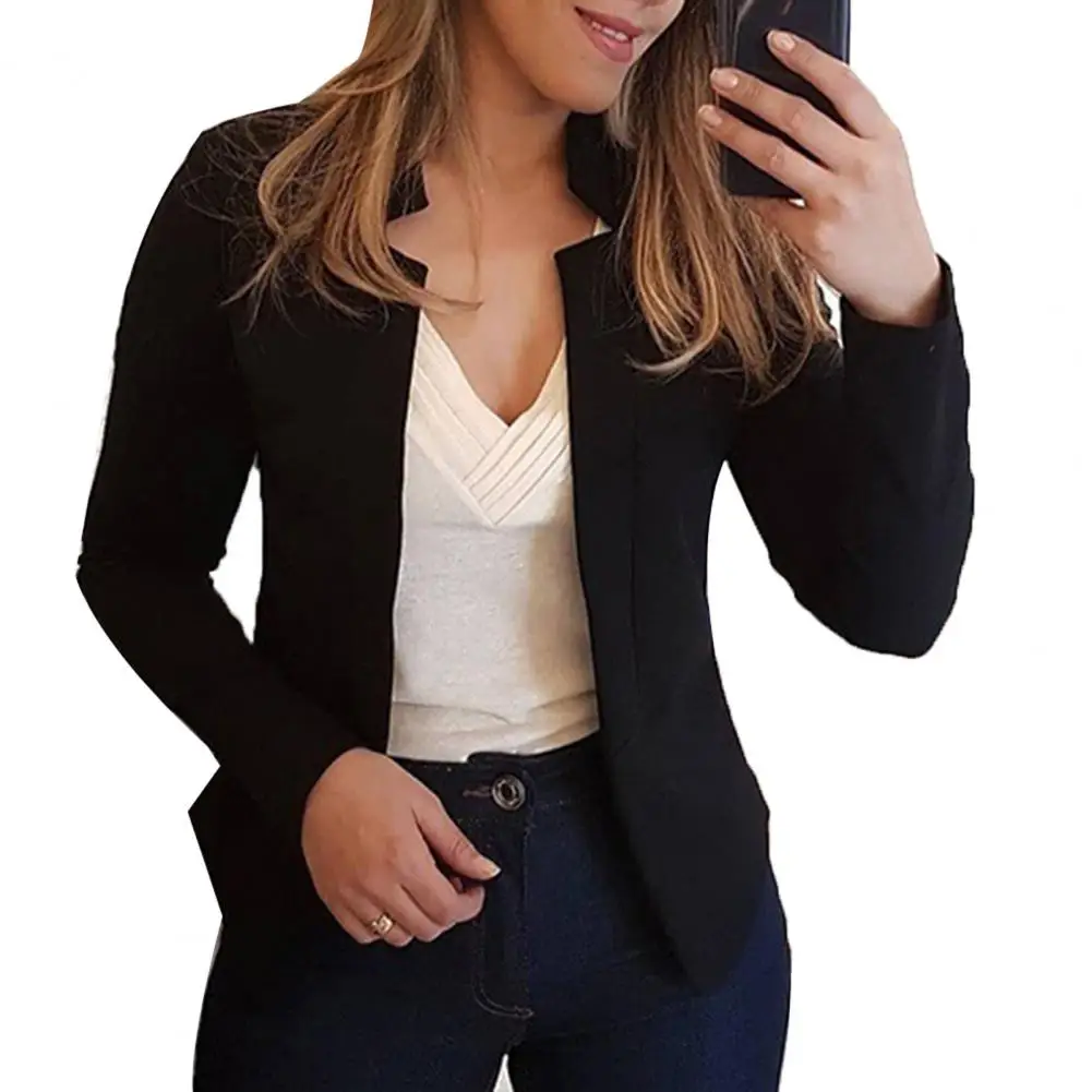 Solid color casual professional small suit jacket blouse cardigan women's clothing